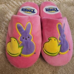 Youth Peeps Brand Pink Easter House Slippers Gripper Medium US 13-1
